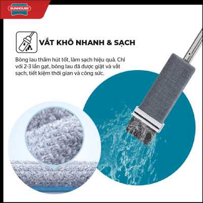 Bộ lau nhà đa năng Space Saving Sunhouse KS-CL3211P