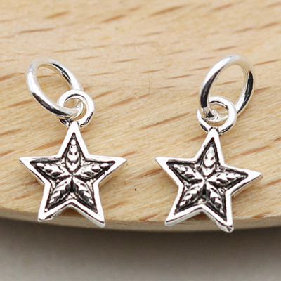 Combo 5 cái charm bạc hình ngôi sao nhỏ pha lê treo - Ngọc Quý Gemstones