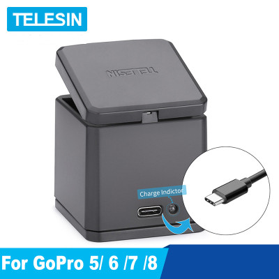 Hộp Sạc Pin Telesin Cho GoPro Hero 5 6 7 8 / Dock Sạc Pin Cho GoPro - Hàng Nhập Khẩu