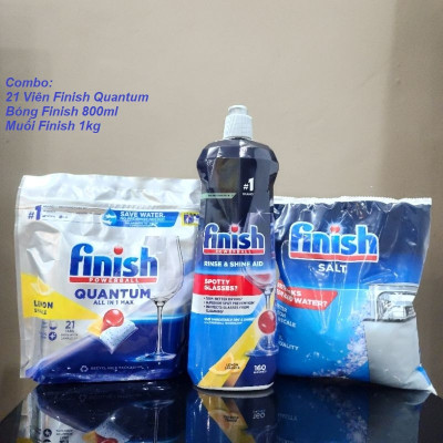 VIÊN RỬA BÁT FINISH QUANTUM All in 1 Max 21 VIÊN- ( ĐỨC )
