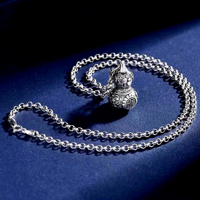 Dây chuyền phong thủy bằng Tittan mặt hình hồ lô Tài Lộc - HL01