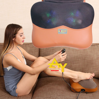 Gối Massage thư giãn hồng ngoại 6 bi  loại mới 