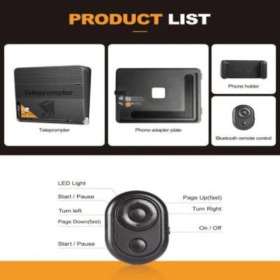 Lensgo TC7 II - Máy Nhắc Chữ 10 Inch Sử Dụng Điều Khiển Từ Xa Bluetooth Dành Cho Điện Thoại, Máy Ảnh - Hàng Nhập Khẩu