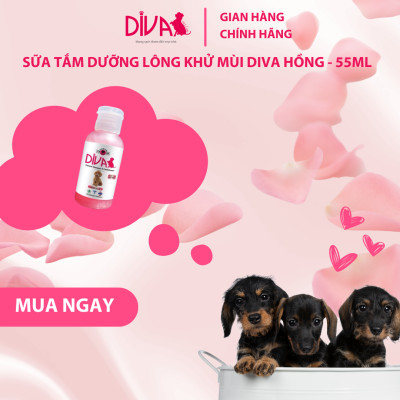 SỮA TẮM CHÓ DƯỠNG LÔNG KHỬ MÙI DIVA HỒNG 55ML (DIVA FORMULA 2)