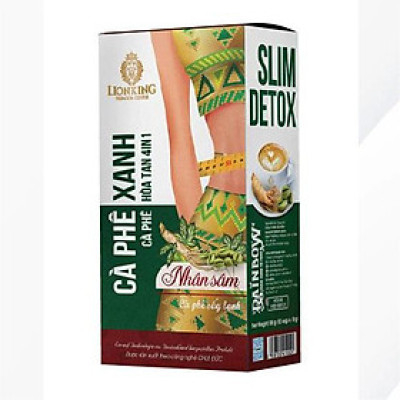 Cà phê Xanh hòa tan Nhân sâm 4in1 LIONKING 180g ( 10 gói x 18g )