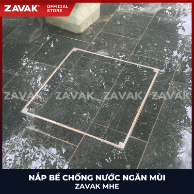 Nắp bể ngầm Zavak MHE-45 KT45x45cm, chống nước, ngăn mùi, lát gạch 1.2 cm, chịu tải xe 2.68 tấn, inox 304