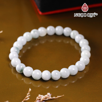 Vòng cẩm thạch phỉ thúy hoa bay 7mm mệnh hỏa, mộc - Ngọc Quý Gemstones