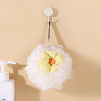 Set 2 Bông Tắm Hình Hoa Sọc Caro Tạo Bọt Chất Liệu Lưới Tròn Mềm Mại - Giao màu ngẫu nhiên