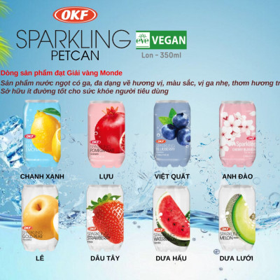 Nước ngọt có ga vị việt quất (NƯỚC VIỆT QUẤT CÓ GA) OKF Hàn Quốc x 6 lon 350ml