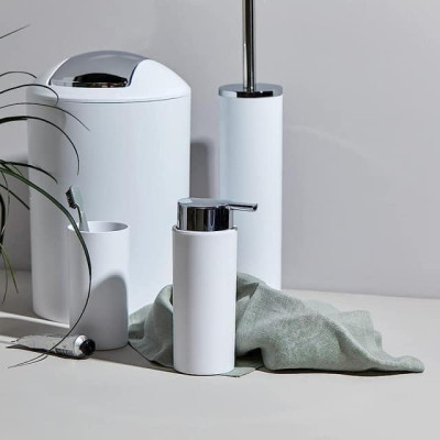 Bộ dụng cụ phòng tắm 4 chi tiết Wenko (thùng tác, đựng bàn chải, cọ toilet, bơm xà phòng) Đức Hàng chính hãng