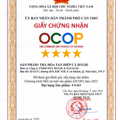 Trà thảo dược hòa tan Diếp Cá Hygie. Thơm ngon, dùng được cho người không ăn được diếp cá tươi