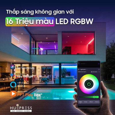 Đèn led thông minh HUEPRESS myHue Bulb L1 cao cấp WIFI 16 triệu màu RGBCW 9W - Điều khiển bằng app