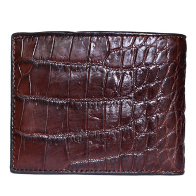 HC2243 - Bóp nam Huy Hoàng da cá sấu gai lưng màu nâu đất