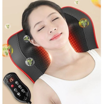 Gối Massage Cổ Vai Gáy Hồng Ngoại Đa Năng  20 Bi Cao Cấp, Bảo Hành 12 Tháng