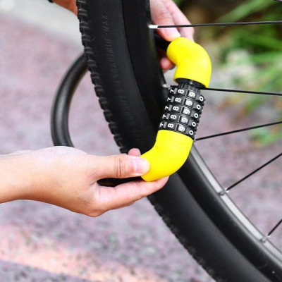 Khóa dây xe đạp 5 số đổi được mã Tặng 1 đôi đèn van