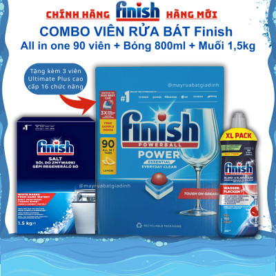 [HCM] Viên rửa bát Finish All in one 90 viên hương chanh