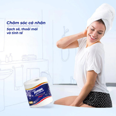 Lốc 10 Cuộn Giấy Vệ Sinh Tempo Prestige - Hương Đào