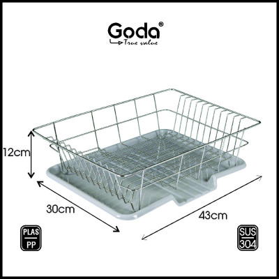 Giá Inox 304 Úp Chén Dĩa + Khay Hứng Nước Thông Minh Prota PT971