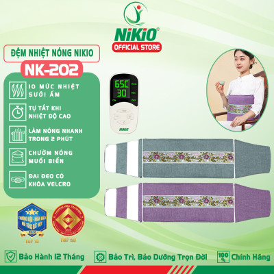 Đệm nhiệt nóng sưởi ấm toàn thân Nikio NK-202 - Dòng cao cấp có khóa dán
