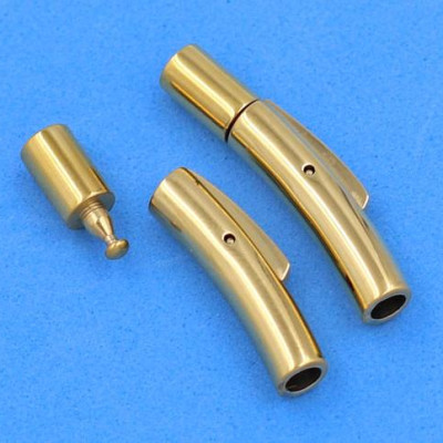 Vòng tay dây da khóa inox cao cấp size 3 ly mix Bát Quái inox vàng - Vòng tay Bát Quái - Vòng size nhỏ phù hợp cho nữ