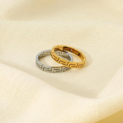 Nhẫn titan nữ thời trang cao cấp vạn lý trường thành thép không gỉ titanium trangsucpt 3 màu NNUT35