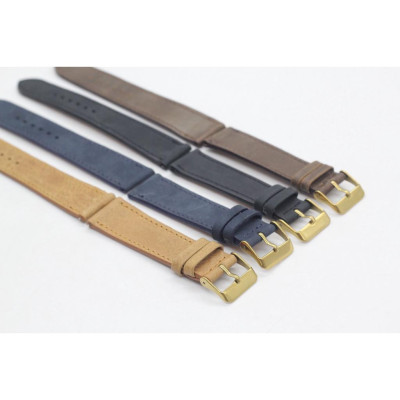 Dây Da Bò Sáp Khoá Gập. Dây Đồng Hồ Da Songhan Leather WSOP01.Size 16,18,20,22,24, Bảo Hành 6 tháng