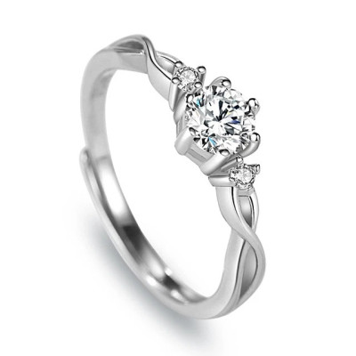 Nhẫn Nữ Bạc Đẹp Rẻ - Nương Tựa Vào Anh Theo Trend Bạc Hiểu Minh NU485