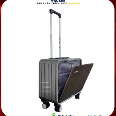 Vali hợp kim nhôm cao cấp Macsim MSLV1701 cỡ 16 inches màu đen, ghi xám hàng loại 1