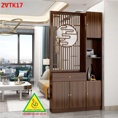 Vách ngăn tủ kệ , vách ngăn phòng khách nhà bếp 2VTK17A - Nội thất lắp ráp Viendong Adv