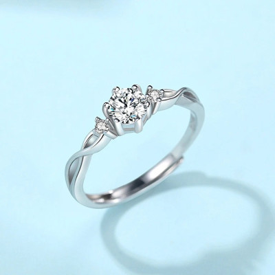 Nhẫn Nữ Bạc Đẹp Rẻ - Nương Tựa Vào Anh Theo Trend Bạc Hiểu Minh NU485