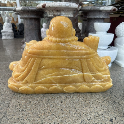 Tượng phật Di Lặc ngồi đá ngọc Hoàng Long - Dài 50 cm