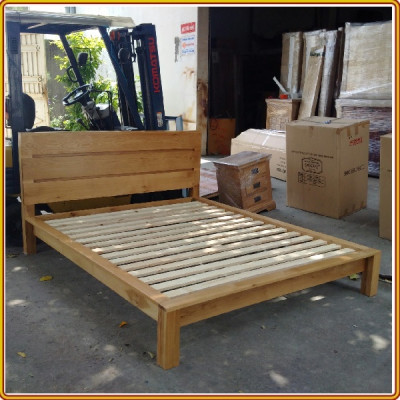 Giường ngủ gỗ sồi nang ngang màu tự nhiên Juno sofa 