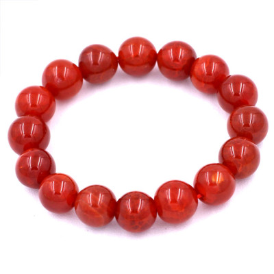Vòng tay chuỗi hạt đá vân rồng đỏ 12 ly 15 hạt
