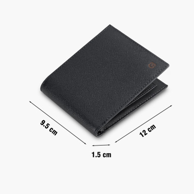 Ví nam Gence dáng ngang da bò Epsom màu đen C10