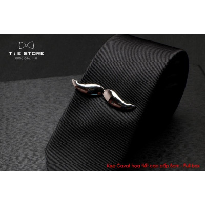 Kẹp cà vạt nam bản nhỏ ( 5cm), Kẹp Cavat hình cặp râu cao cấp - tặng kèm hộp nhỏ