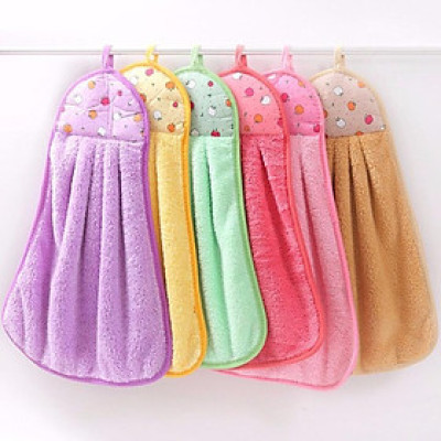 Set 6 Khăn Lau Tay Có Móc Treo Dùng Cho Nhà Bếp Đa Năng Tiện Dụng Chất Liệu Cao Cấp Thấm Hút Tốt-Tặng Kèm Tất Gấu Siêu Dễ Thương