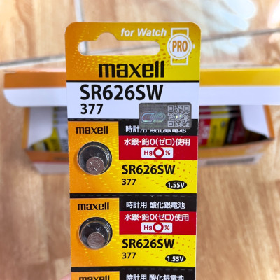 Vỉ 5 Viên Pin Maxell SR626SW / 377 / G4 / LR626 Hàng Công Ty Có Tem Chống Giả Cho Đồng Hồ Đeo Tay