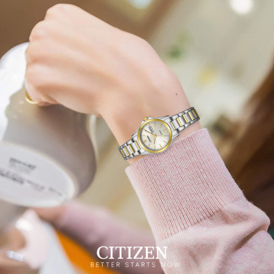 Đồng Hồ Nữ Citizen Pin-Quartz Dây Thép Không Gỉ EQ0614-52A - Mặt Trắng (28mm)