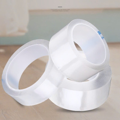 Cuộn băng keo trong suốt đa năng dán siêu dính trên mọi bề mặt, keo nano 2 mặt chống thấm tiện lợi dài 3cmx5m Cuộn keo chống thấm nhà bếp trong suốt