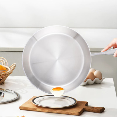 Chảo Cạn Inox 316 Cao Cấp Haatz 3 Lớp Liên Khối, Sử Dụng Mọi Loại Bếp, Hàng Chính Hãng Bảo Hành 5 Năm