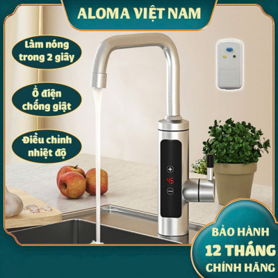 (CÓ CHỈNH NHIỆT ĐỘ )Máy làm nóng nước trực tiếp tại vòi bằng inox cao cấp kèm ổ điện chống giật