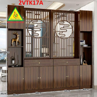 Vách ngăn tủ kệ , vách ngăn phòng khách nhà bếp 2VTK17A - Nội thất lắp ráp Viendong Adv