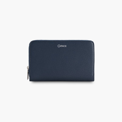 Clutch Da Công Sở Ví Cầm Tay Nam GENCE HT20 Da Bò Cao Cấp Màu Xanh Navy