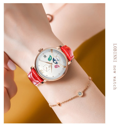 Đồng Hồ Nữ LOBINNI No.2065-4 Chính Hãng Fullbox BH 24T Chịu Nước 50m Kính Chống Xước Dây Thép Không Gỉ 316L (Máy Cơ Tự Động)