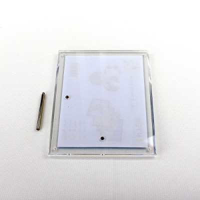 Khung hình mica cao cấp Enter FR04 150x200mm mica 5mmx2, Khung ảnh để bàn chân inox, Khung bằng khen