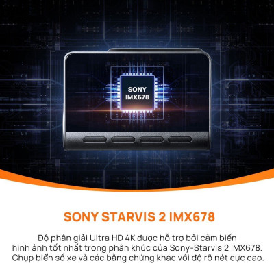 Camera hành trình 70mai Dash Cam A810 chất lượng 4K HDR, có 4G, GPS, an toàn ADAS, Ghi Hình Đêm Vượt Trội - Hàng chính hãng