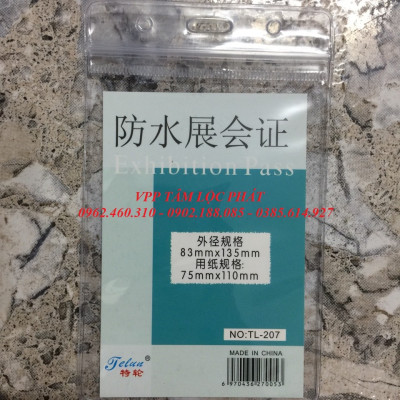 SỈ 50 BỘ THẺ ĐEO NHÂN VIÊN gồm BAO THẺ TÊN 207 (DỌC) + dây đeo thẻ lụa móc nhựa (LOẠI ĐẸP)