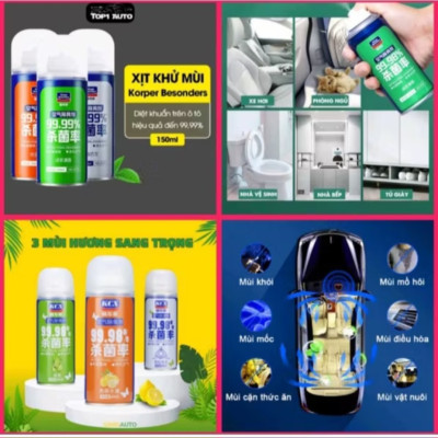 1 CHAI XỊT KHỬ MÙI DIỆT KHUẨN THƠM XE HƠI ÔTÔ MẪU MỚI CHẤT LƯỢNG