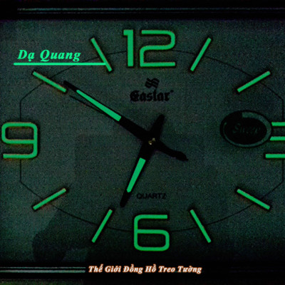 Đồng Hồ Cao Cấp EASTAR Có DẠ QUANG & LỊCH và NHIỆT KẾ ĐIỆN TỬ - Máy KIM TRÔI - Tặng Pin Maxell - Decor Trang Trí Nhà - BH 1 Năm