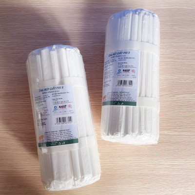 Phi 8 - Túi 100 ống hút giấy làm từ sợi mía có bao gói